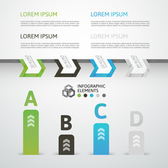 Modern business step origami style options banner