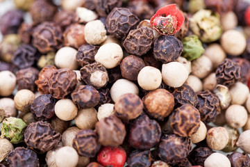 Background of black peppercorns