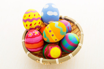 Easter egg in basket
