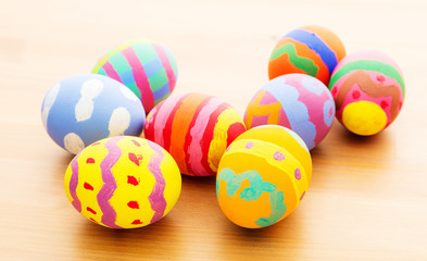 Fototapeta premium Children painted easter egg
