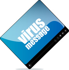 Video player for web with virus message word