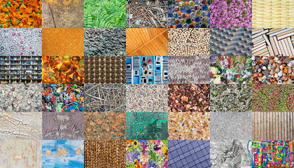 Mosaic from natural and handmade  textures