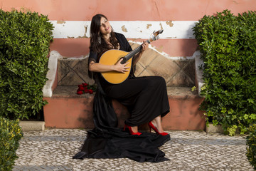 beautiful woman fado performer musician