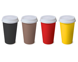Paper Cup. Set. Vector illustration