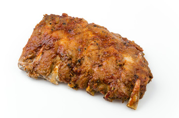 Ribs bbq pork isolated white background