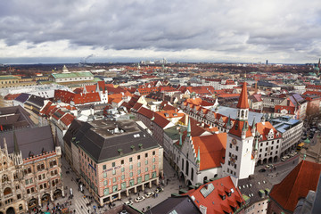 Naklejka premium The classical view of the Central historical part of Munich