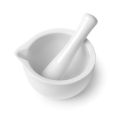 mortar and pestle isolated on white background