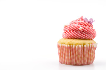 Vanilla cupcakes isolated white background