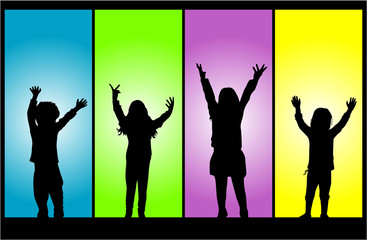group of children's silhouettes