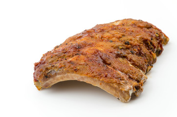 Ribs bbq pork isolated white background