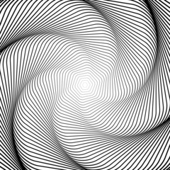 Design monochrome swirl movement illusion background. Abstract s