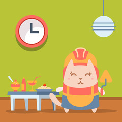 Character builder in helmet and coveralls colorful flat