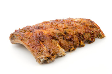 Ribs bbq pork isolated white background