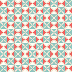 Fototapeta na wymiar Geometrical pattern in red & blue colors, seamless vector backgr