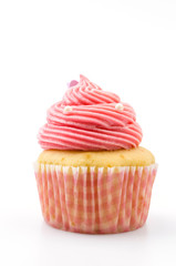 Vanilla cupcakes isolated white background