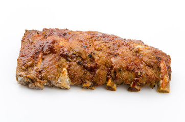 Ribs bbq pork isolated white background