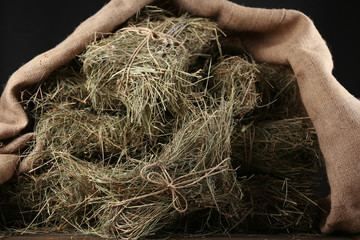 Hay, on dark background