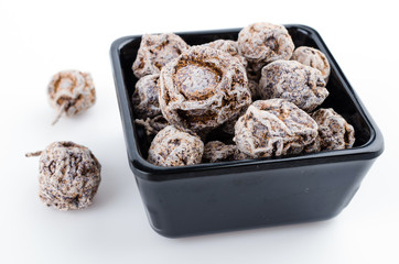 salted plum isolated white background