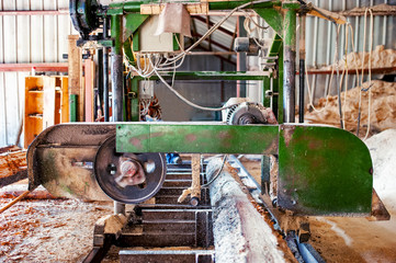 industrial wood production factory - band-saw sawmill