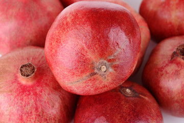 Ripe pomegranates close-up