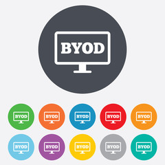 BYOD sign icon. Bring your own device symbol.