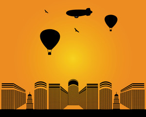 city buildings zeppelin © mayboro1964