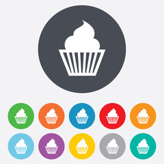 Muffin sign icon. Cupcake symbol.