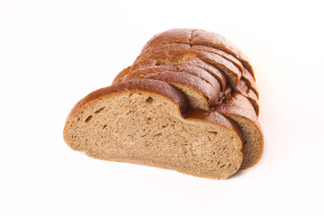 rye bread isolated on white background