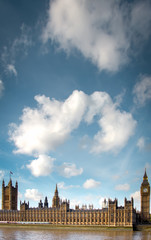 Fototapeta na wymiar Big Ben and Westminster bridge