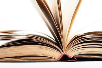 open book on white background