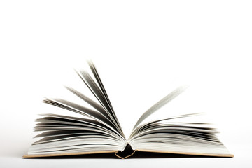 open book on white background