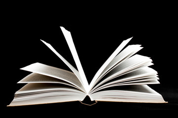 Old book on black color background