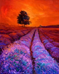 Foto op Canvas Lavendel velden © Boyan Dimitrov