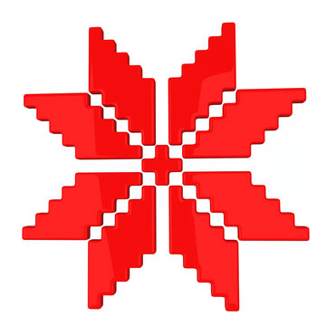 Ethnographic design element - Octagram, 3d