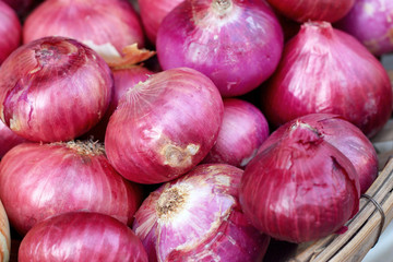 Shallot - asia red onion in market