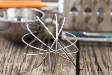 whisk and kitchen appliances closeup