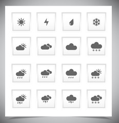 Set of grey weather buttons.