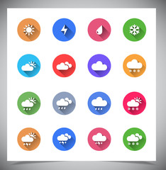 Set of flat color buttons.