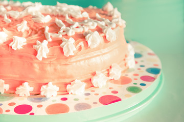 Retro style pretty birthday cake