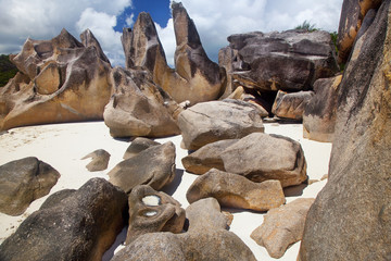 Beach landscape with granite rocks