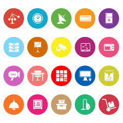 General office flat icons on white background