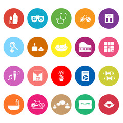 Wellness flat icons on white background