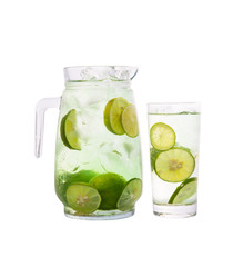 Lime Juice Over White Background