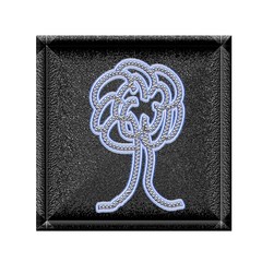 Baum auf schwarzen Quadrat