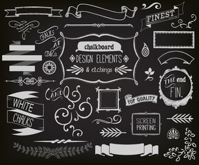 Chalkboard Design Elements and Etchings