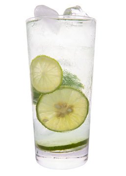 Lime Juice Over White Background