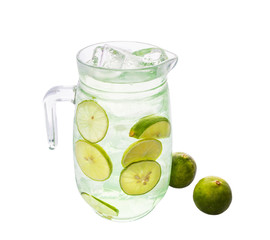 Lime Juice Over White Background