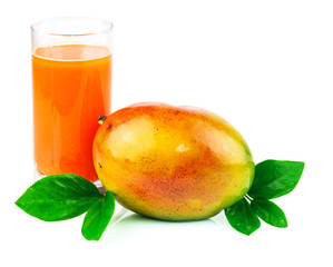 Mango juice with mango fruit