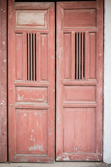 old door and red paint