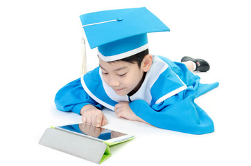 Asian Child with tablet computer